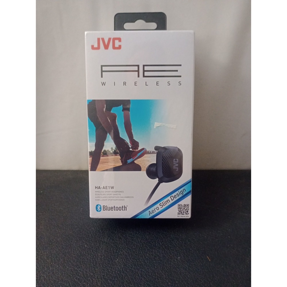 JVC HA-AE1W Wireless Neckband Headset Black Brand New Sealed Headphones Earbuds